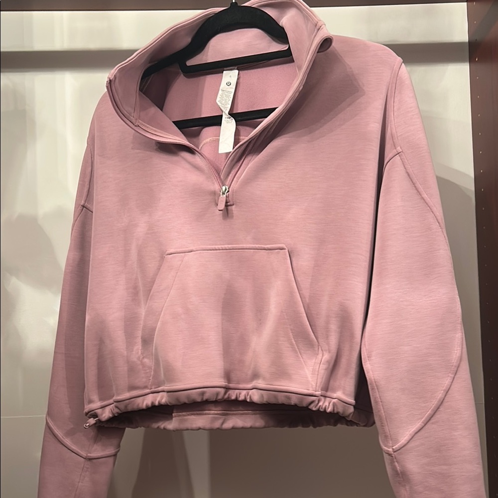 Lululemon Athletica Pink Cropped Long Sleeve Hoodie